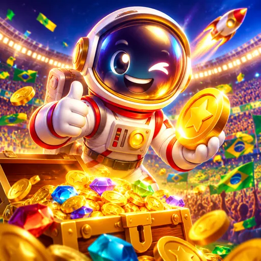 Astronauta durante a subida do multiplicador no jogo Spaceman