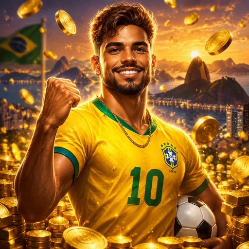 Jogador brasileiro conferindo o saldo no celular