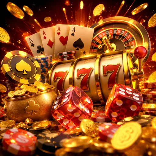Mosaico de rolos de slots iluminados em tela escura